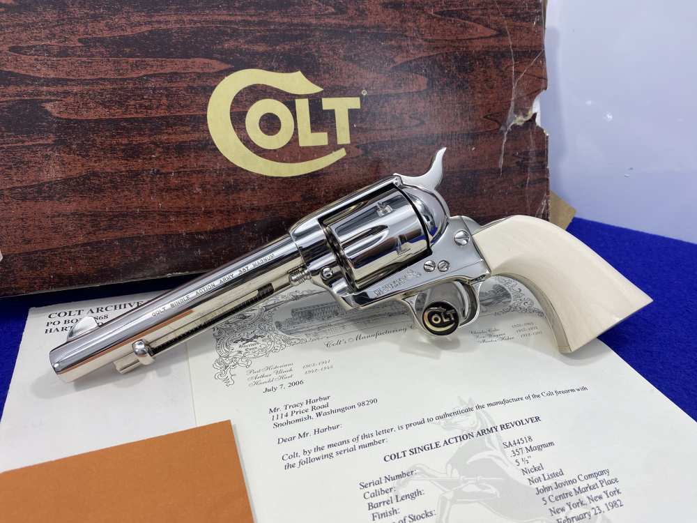 1982 Colt SAA .357 Mag Nickel 5.5" *ONE GUN SHIPMENT TO JOHN JOVINO* -img-76