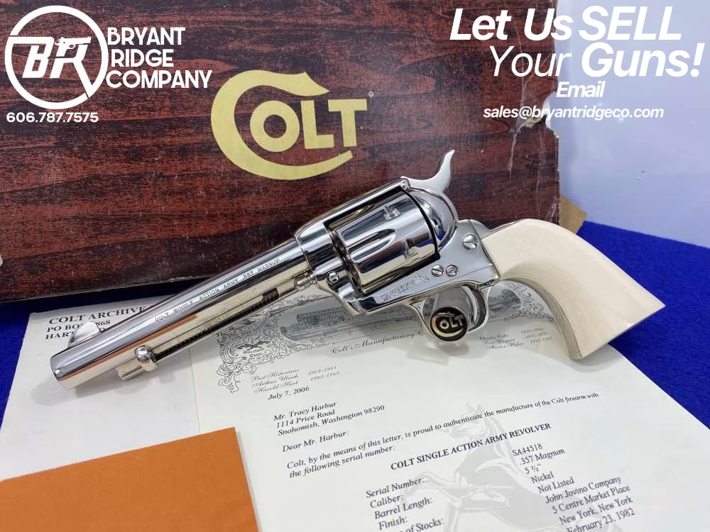 1982 Colt SAA .357 Mag Nickel 5.5" *ONE GUN SHIPMENT TO JOHN JOVINO* -img-0