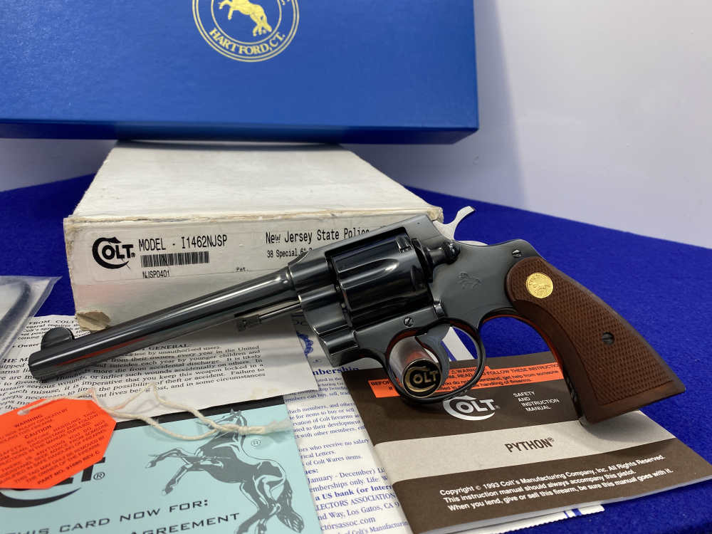 2000 Colt Army Special .38 Spl 6" *NEW JERSEY STATE POLICE REVOLVER*-img-2