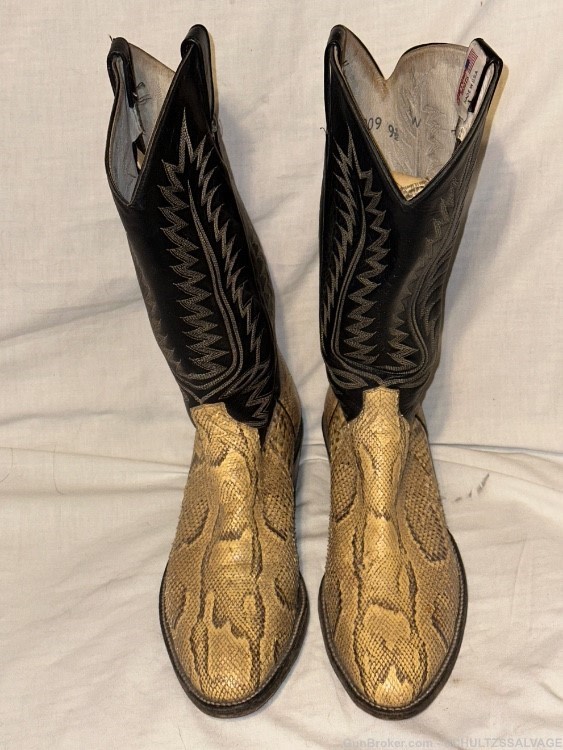 Cowtown EL PASO, TX U.S.A. Leather & Python Cowboy Boots Size 9 1/2 W ...