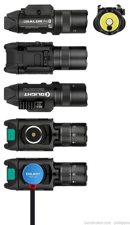 Olight BALDR Pro R Black Tactical Flashlight - 1350 Lumens, Laser ...