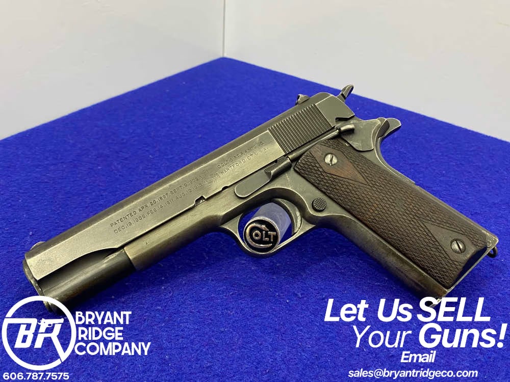 1918 Colt M1911 .45 ACP Blue 5" *HIGHLY DESIRABLE WWI COLT 1911*-img-0