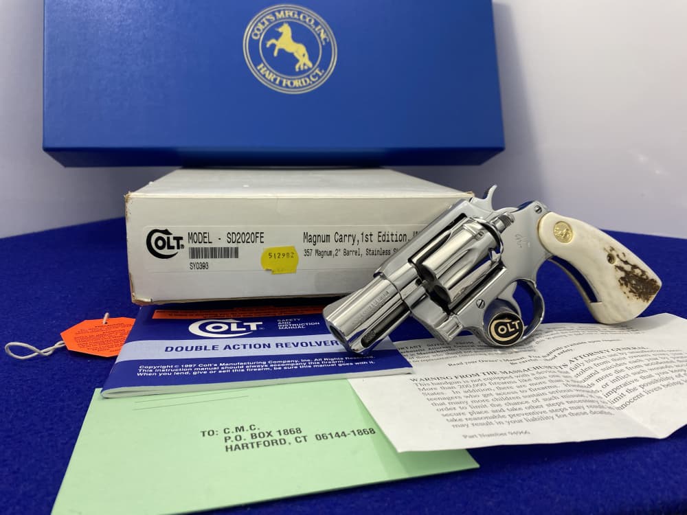 1998 Colt Magnum Carry RARE 1st EDITION *BREATHTAKING BRIGHT STAINLESS*-img-2