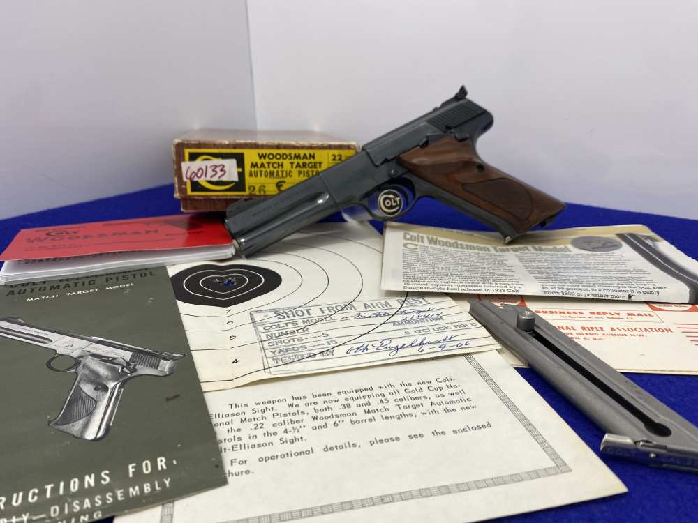 1966 Colt Woodsman .22 LR Blue 4 1/2" *OUTSTANDING 3rd SERIES MATCH TARGET*-img-2