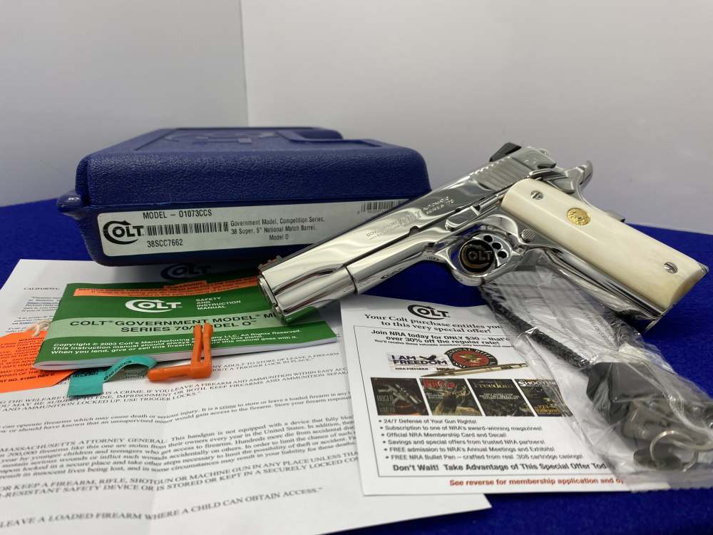 Colt Competition Series 70 .38 Super *BREATHTAKING BRIGHT STAINLESS*-img-2
