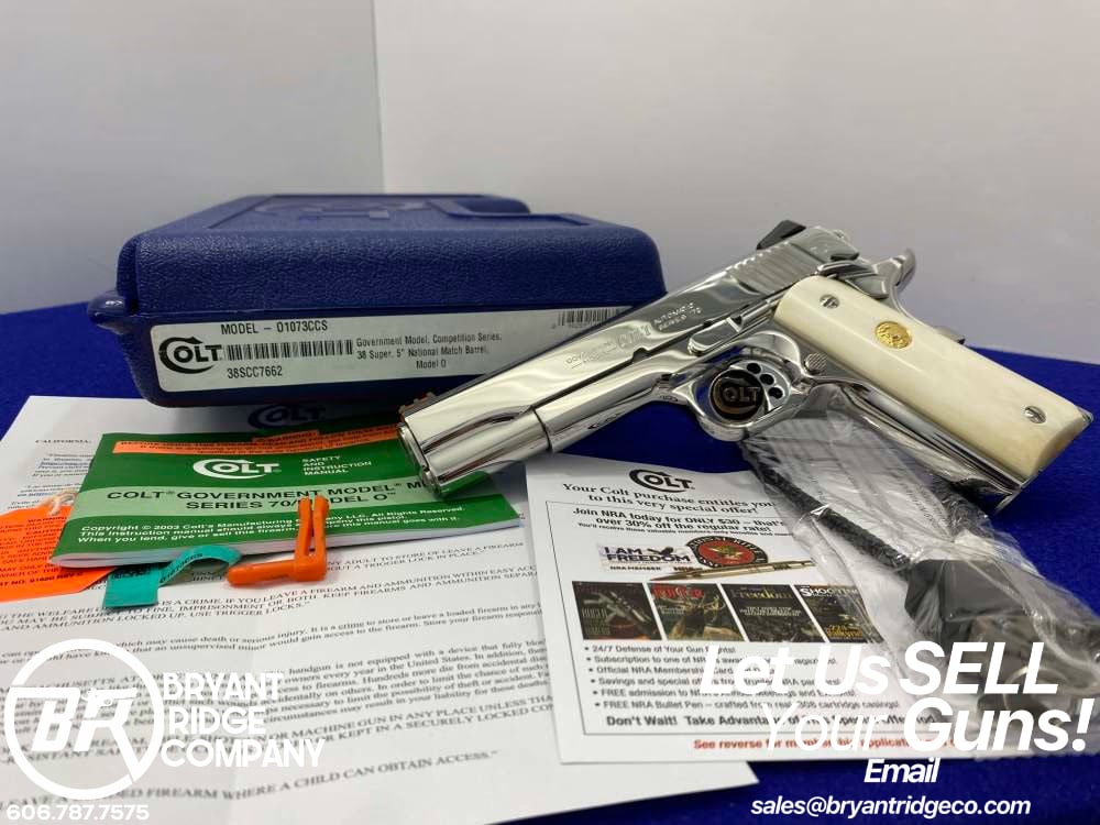 Colt Competition Series 70 .38 Super *BREATHTAKING BRIGHT STAINLESS*-img-0
