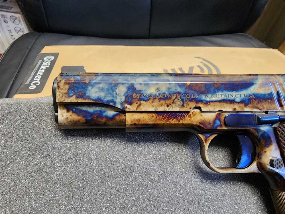 PICS! NEW! STANDARD MANUFACTURING 1911 CC 5" .45 ACP COLOR CASE HARDENED 5-img-13