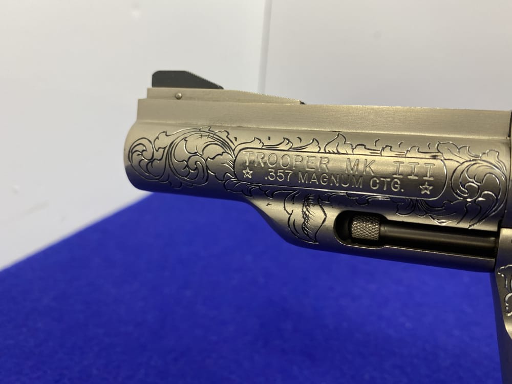 1981 Colt Trooper MK III .357 -E-NICKEL- 4" *CUSTOM HAND ENGRAVED EXAMPLE*-img-79