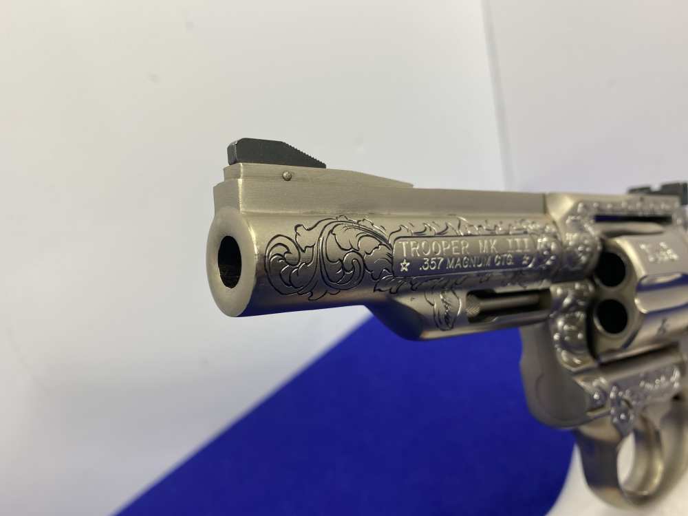 1981 Colt Trooper MK III .357 -E-NICKEL- 4" *CUSTOM HAND ENGRAVED EXAMPLE*-img-107