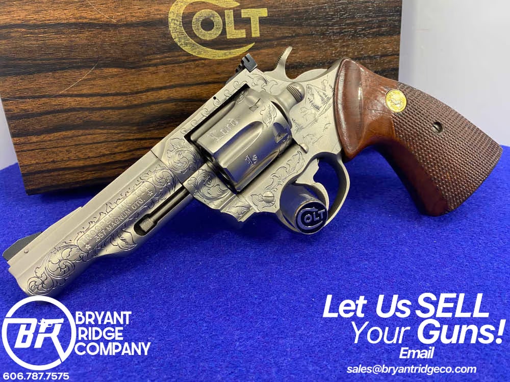 1981 Colt Trooper MK III .357 -E-NICKEL- 4" *CUSTOM HAND ENGRAVED EXAMPLE*-img-0