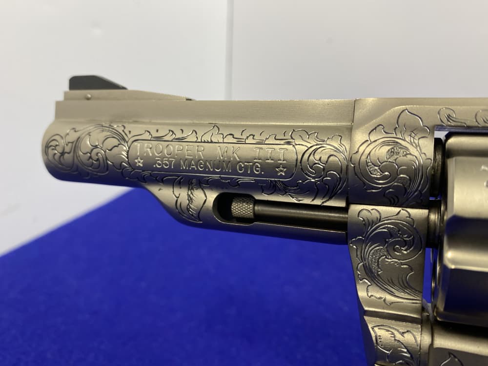 1981 Colt Trooper MK III .357 -E-NICKEL- 4" *CUSTOM HAND ENGRAVED EXAMPLE*-img-78