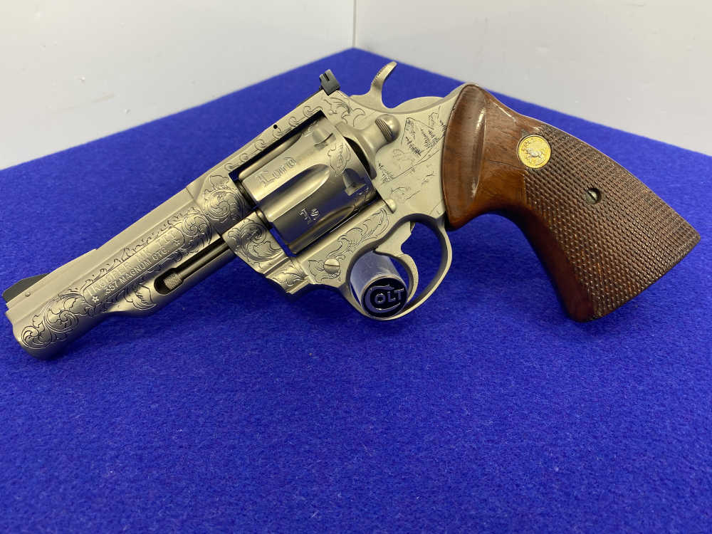 1981 Colt Trooper MK III .357 -E-NICKEL- 4" *CUSTOM HAND ENGRAVED EXAMPLE*-img-6