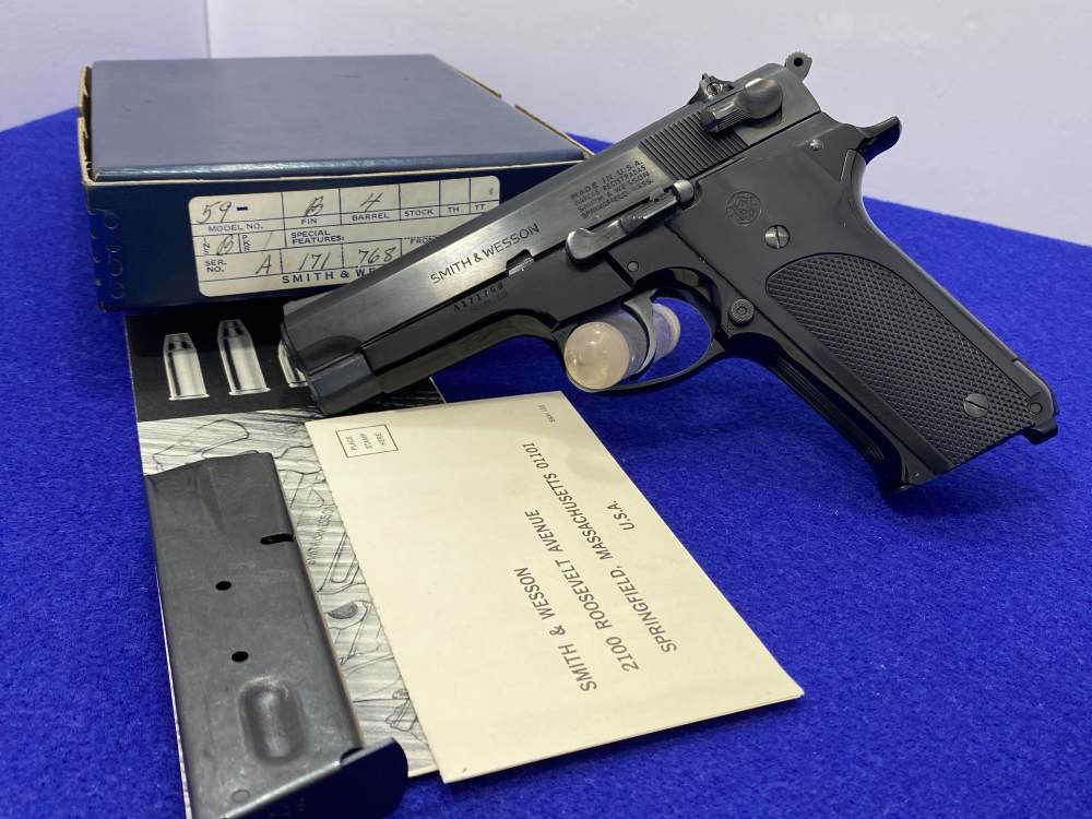 Smith Wesson Model 59 9mm Blue 4" *WATERSHED AMERICAN "WONDER-NINE" PISTOL*-img-3