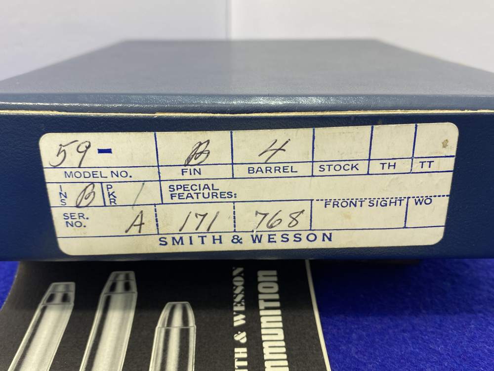 Smith Wesson Model 59 9mm Blue 4" *WATERSHED AMERICAN "WONDER-NINE" PISTOL*-img-4