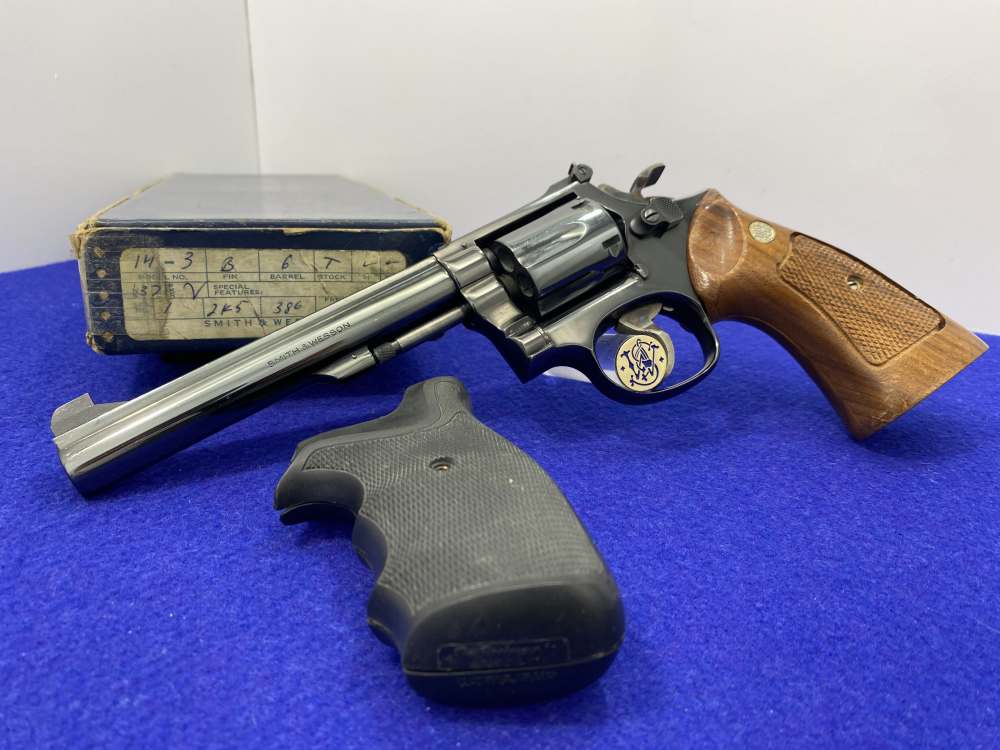 1977 Smith Wesson 14-3 .38 Spl Blue 6" *AMAZING DOUBLE-ACTION REVOLVER*-img-39