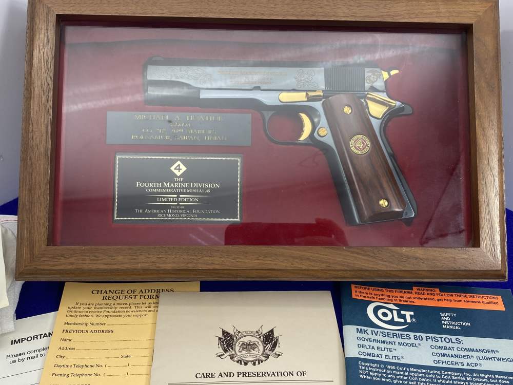 Colt Government 1911A1 .45acp *4TH DIVISION MARINE COMMEMORATIVE 4MD004*-img-14