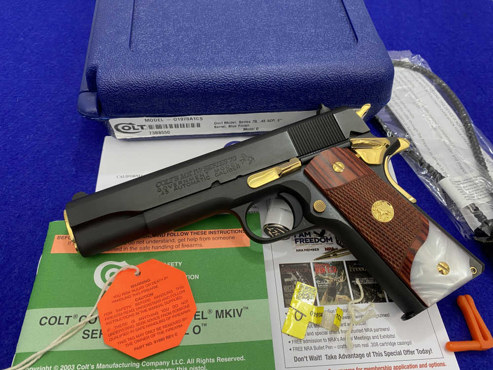 Colt Government .45ACP 5" *STUNNING GOLDEN ACCENTS* Mint Example-img-56