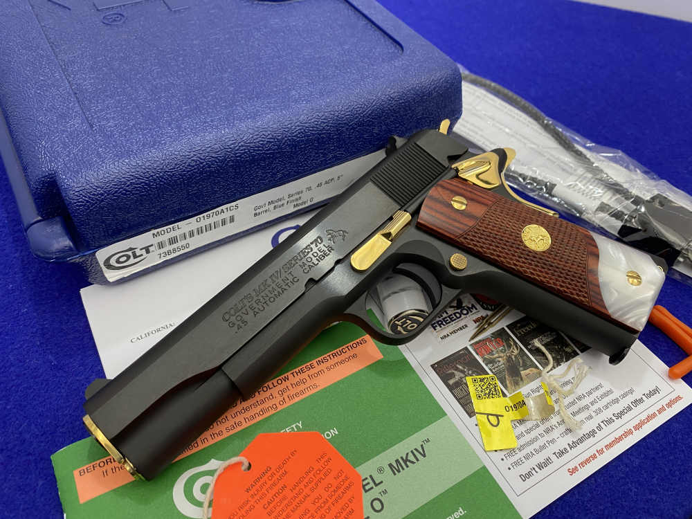 Colt Government .45ACP 5" *STUNNING GOLDEN ACCENTS* Mint Example-img-7