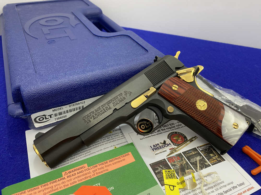 Colt Government .45ACP 5" *STUNNING GOLDEN ACCENTS* Mint Example-img-12
