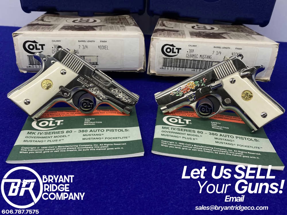 Colt CERAMIC Mustang Pair *CONSECUTIVE ULTRA RARE CUSTOM SHOP #19 & 20* NOS-img-0