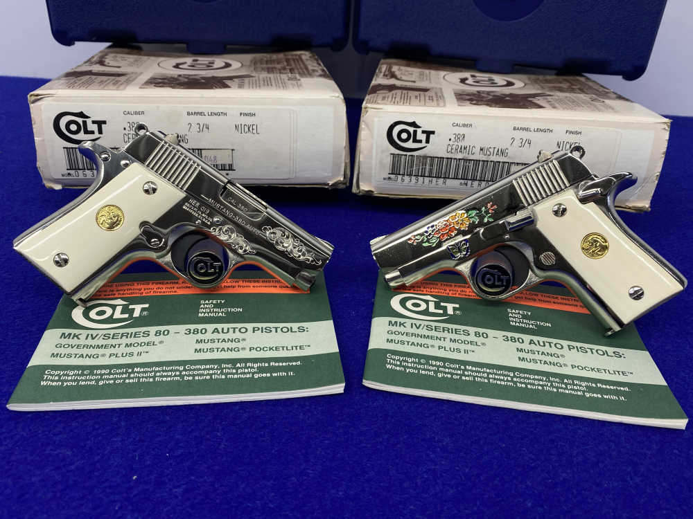 Colt CERAMIC Mustang Pair *CONSECUTIVE ULTRA RARE CUSTOM SHOP #19 & 20* NOS-img-150