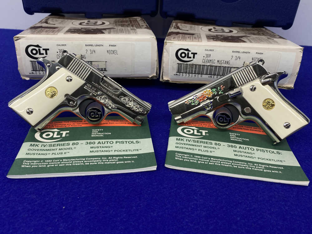 Colt CERAMIC Mustang Pair *CONSECUTIVE ULTRA RARE CUSTOM SHOP #19 & 20* NOS-img-3
