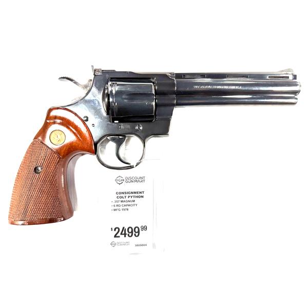 Colt Python .357 Mag 6in Blued 1978 (Consignment CA OFF Roster ...