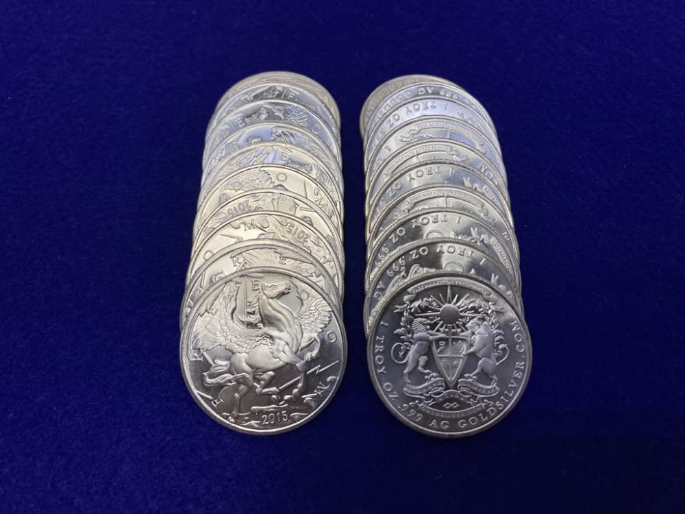 (20) Pegasus *1oz SILVER Rnds* "Modern Ancients Series" *FULL TUBE of 20*-img-6