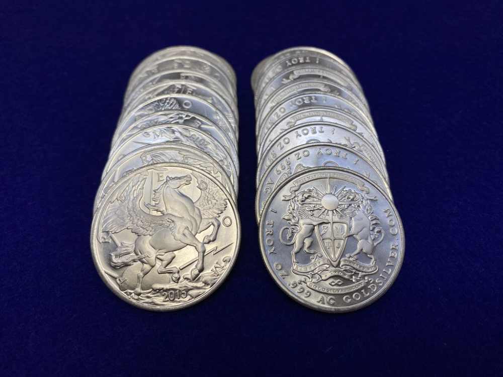 (20) Pegasus *1oz SILVER Rnds* "Modern Ancients Series" *FULL TUBE of 20*-img-7