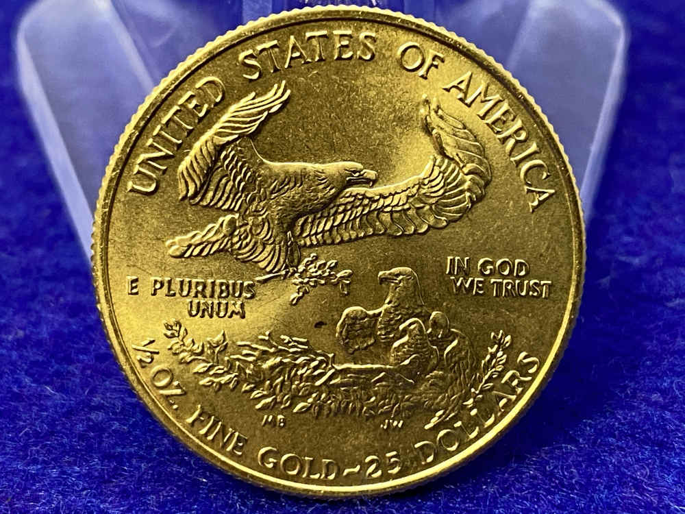 1993 Saint Gauden's U.S. American $25 Gold Eagle *1/2 TROY OUNCE FINE GOLD*-img-3