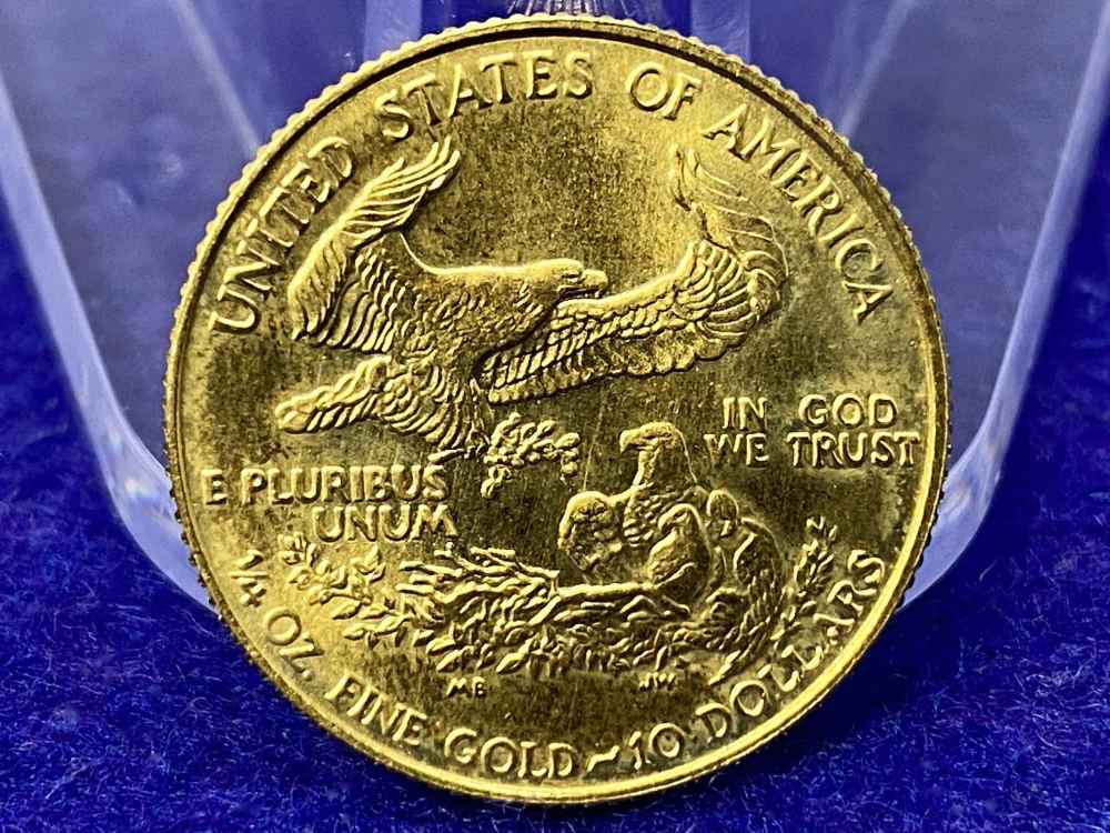 1986 Saint Gauden's U.S. 10$ Gold Eagle 1/4oz. *91.67% FINE GOLD* 1st Year-img-9