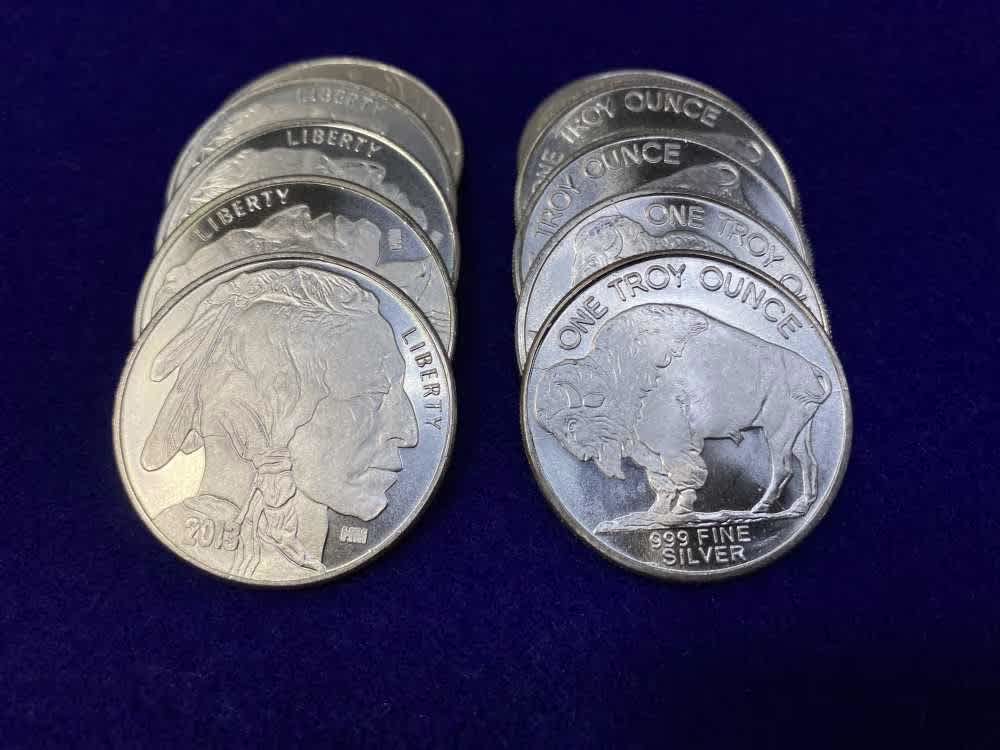 (10) Buffalo Indian Head "1oz SILVER Rnds" *Very Desirable* 10 TROY OZ-img-7