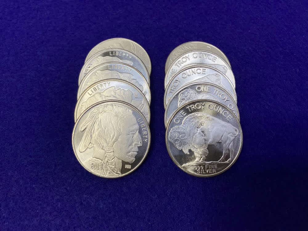 (10) Buffalo Indian Head "1oz SILVER Rnds" *Very Desirable* 10 TROY OZ-img-4