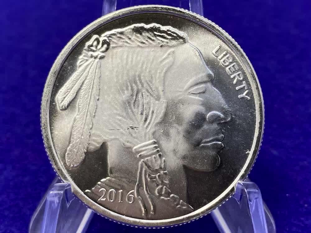 (10) Silver Towne Buffalo Indian "1oz Rounds" *Desirable Silver* 10 TROY OZ-img-6