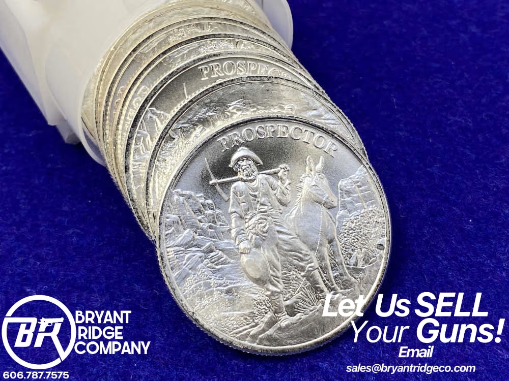 (10) Prospector "1oz SILVER Rounds" -Full Roll of 20- *TEN TROY OUNCES*-img-0