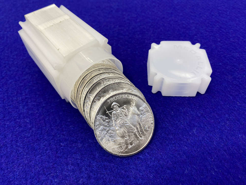 (10) Prospector "1oz SILVER Rounds" -Full Roll of 20- *TEN TROY OUNCES*-img-10