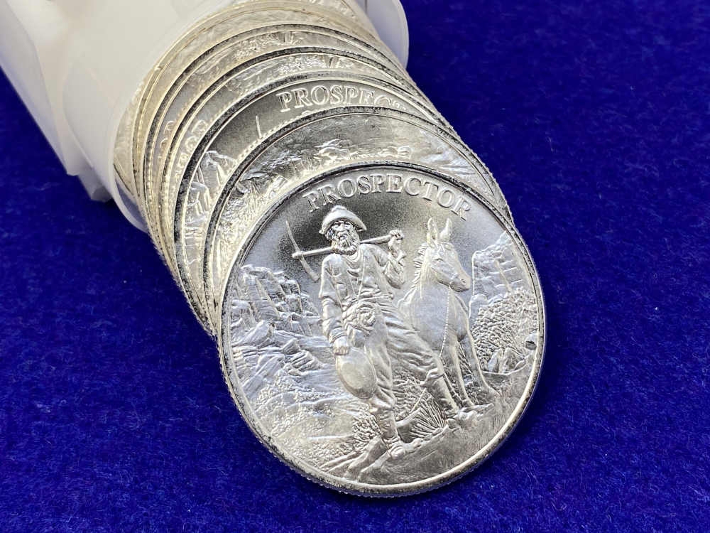 (10) Prospector "1oz SILVER Rounds" -Full Roll of 20- *TEN TROY OUNCES*-img-11