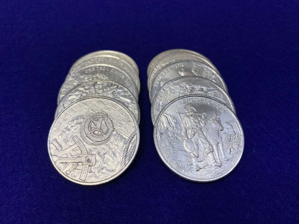 (10) Prospector "1oz SILVER Rounds" -Full Roll of 20- *TEN TROY OUNCES*-img-5
