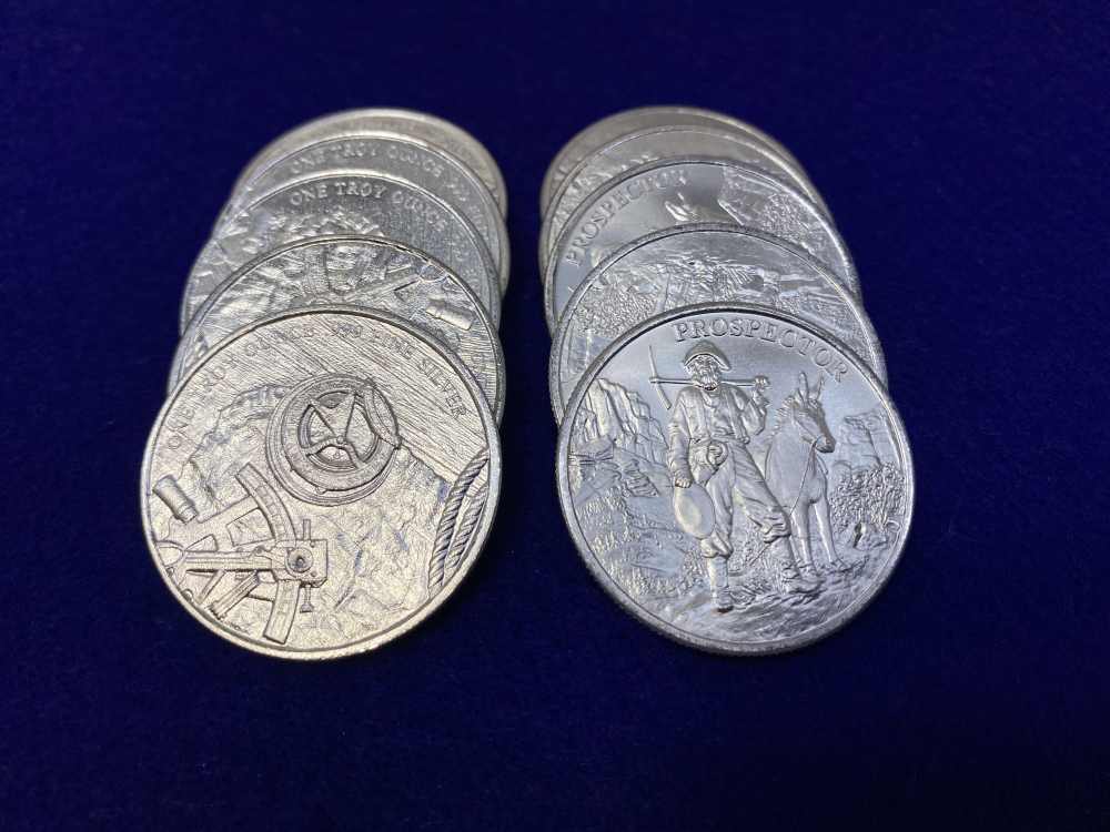 (10) Prospector "1oz SILVER Rounds" -Full Roll of 20- *TEN TROY OUNCES*-img-6