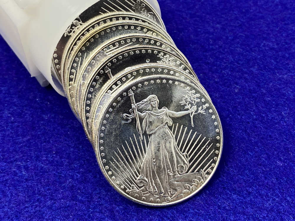 (20) Walking Liberty "1oz SILVER Rnds" .999 FINE SILVER- 20 Troy Ounces-img-3