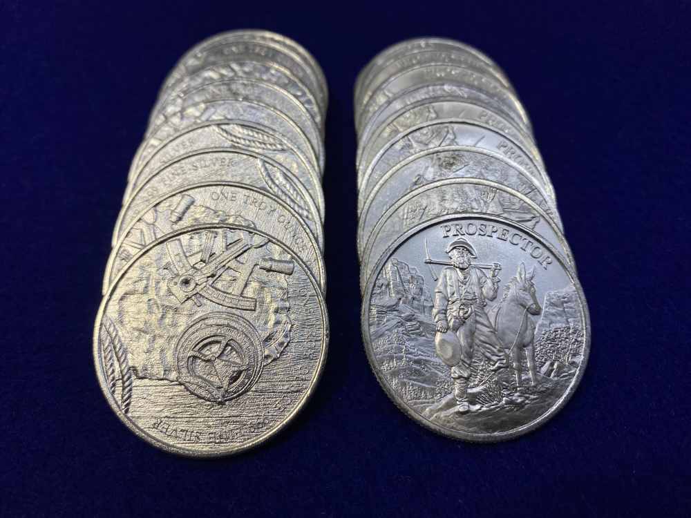 (20) Prospector "1oz SILVER Rounds" -Full Roll of 20- *TWENTY TROY OUNCES*-img-5