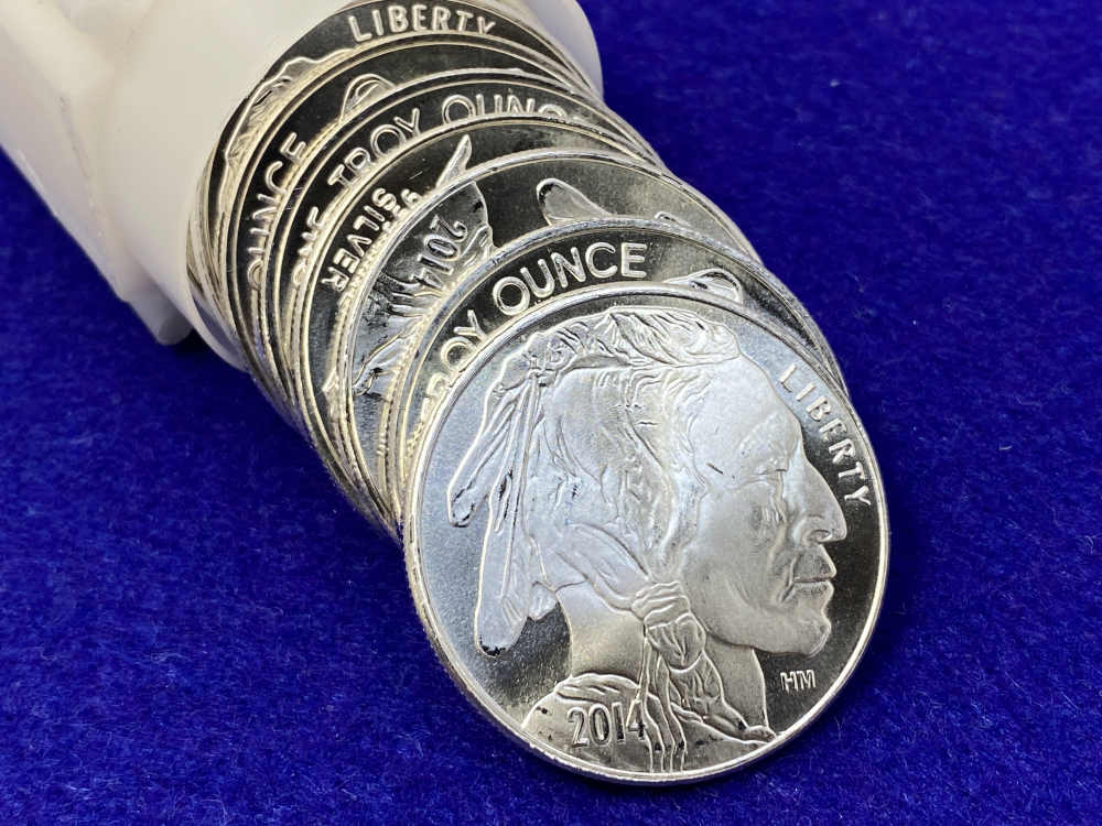 (20) Buffalo Indian Head "1oz SILVER Rnds" *Roll of 20* TWENTY TROY OUNCES-img-3
