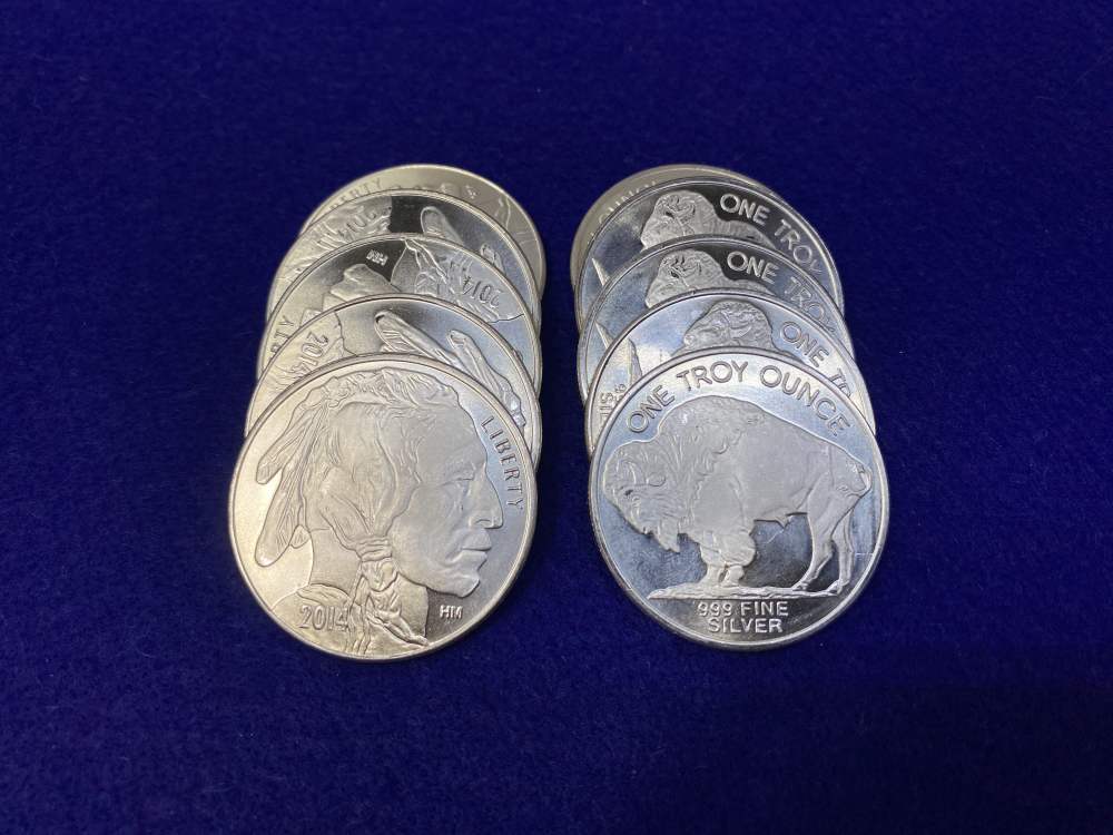 (10) Buffalo Indian Head "1oz SILVER" *Very Desirable Silver* 10 Troy Ounce-img-5