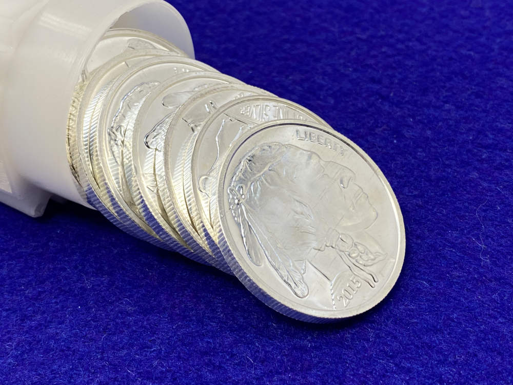 (20) Buffalo Indian Head "1oz SILVER Rnds" *Roll of 20* TWENTY TROY OUNCES-img-0