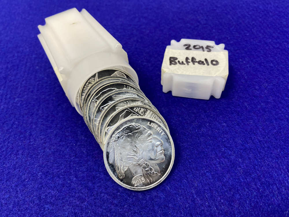 (20) Buffalo Indian Head "1oz SILVER Rnds" *Roll of 20* TWENTY TROY OUNCES-img-8