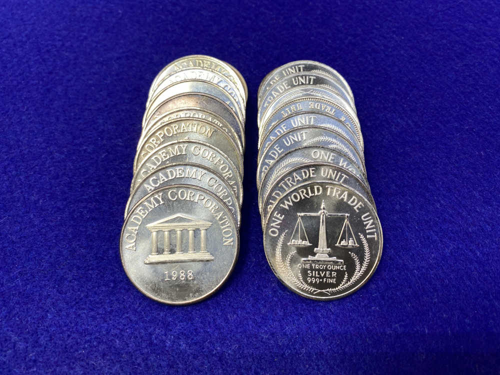 (20) World Trade Unit *Academy Corp.* 1oz Rounds *FULL TUBE* 20 Troy Ounces-img-5