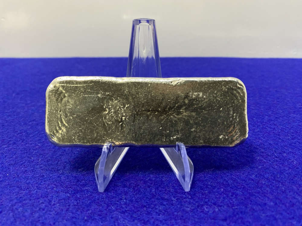 VINTAGE Monarch *SCARCE 10oz Poured SILVER BAR* Desirable Loaf Bar-img-4