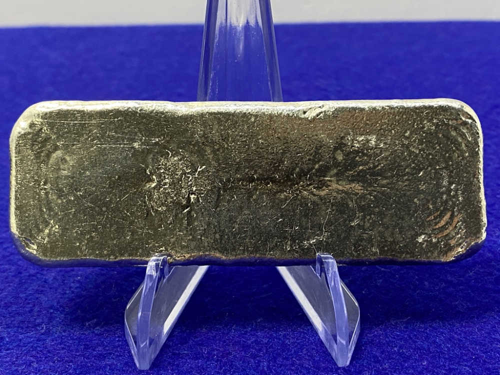 VINTAGE Monarch *SCARCE 10oz Poured SILVER BAR* Desirable Loaf Bar-img-5
