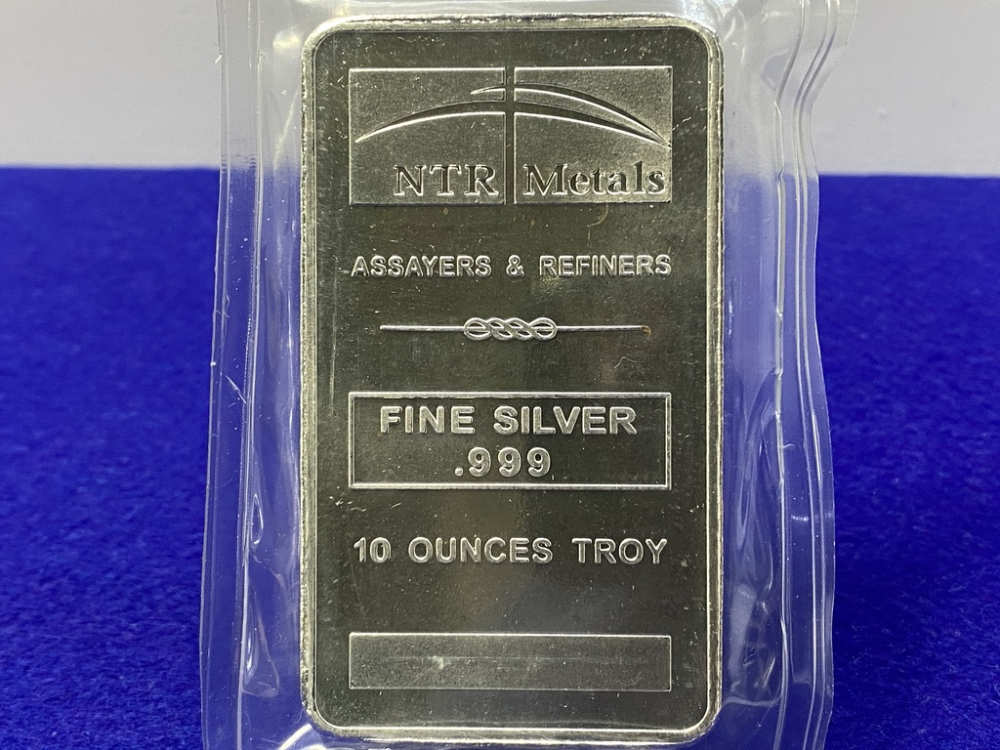 (1) NTR Metals Silver 10 Troy Ounce Fine Silver Bar .999 *Factory Sealed*-img-3