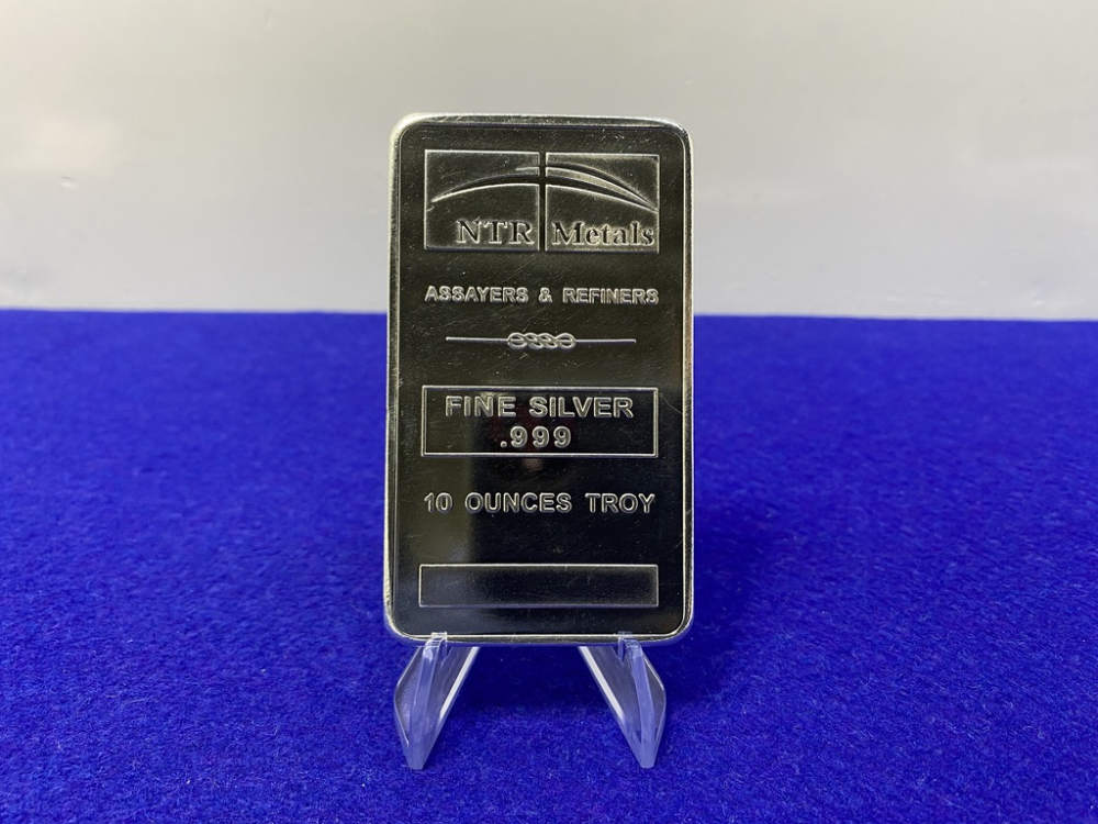 NTR Metals Silver 10 Troy Ounce Fine Silver Bar .999 *COLLECTABLE METAL*-img-0